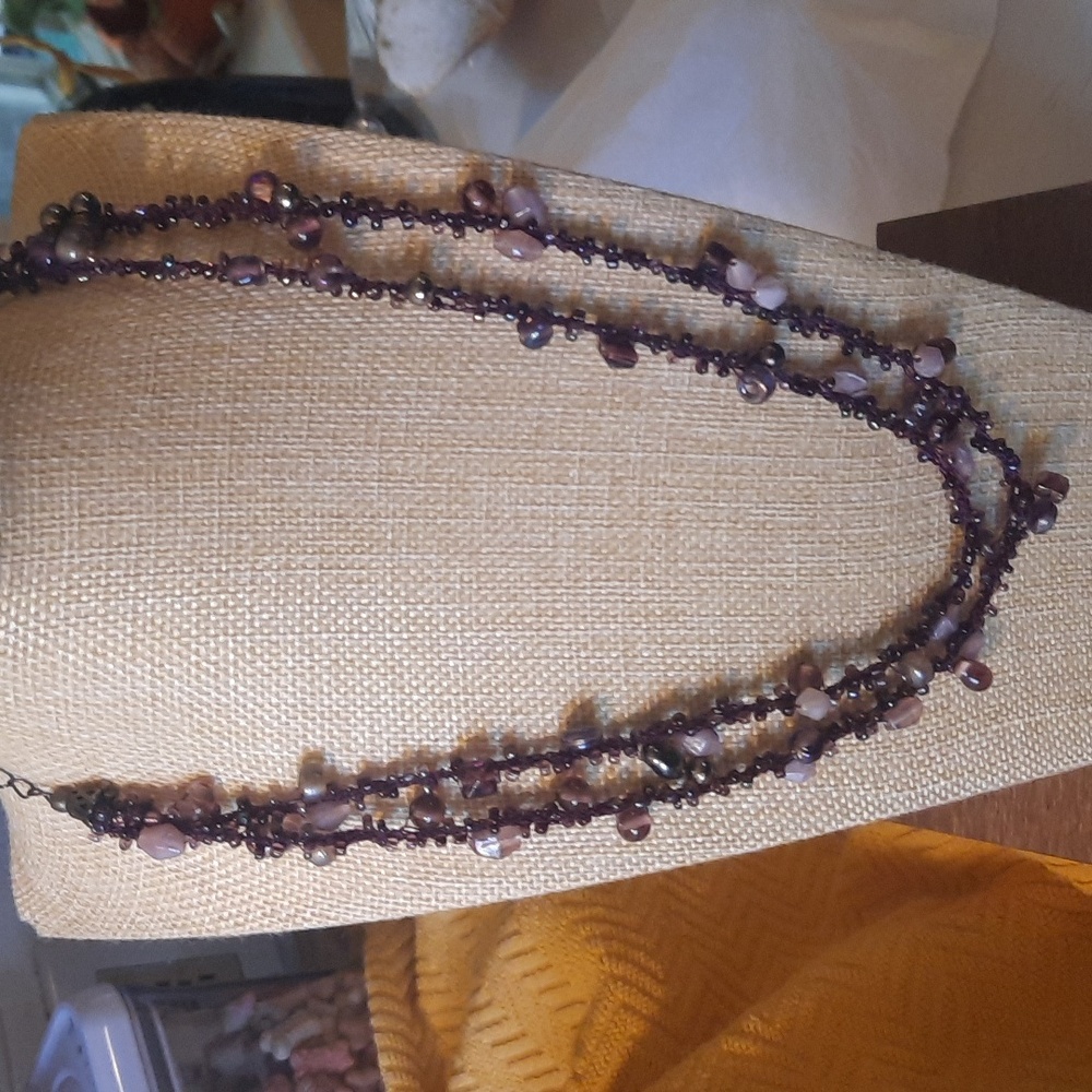 Glass beaded necklace - Picture 1 of 5